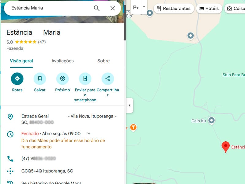 Perfil completo com avaliações