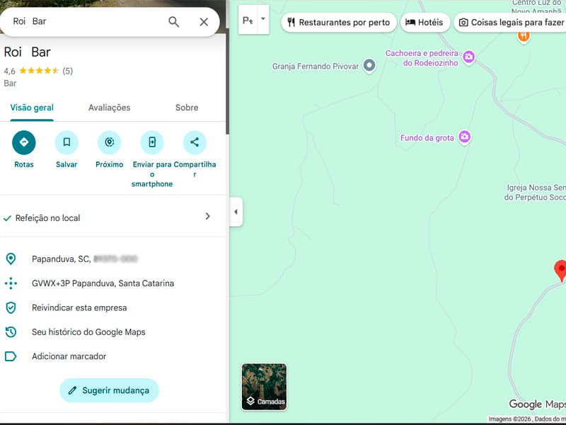 Resultado real de cadastro